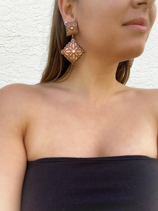 Large Copper Earrings